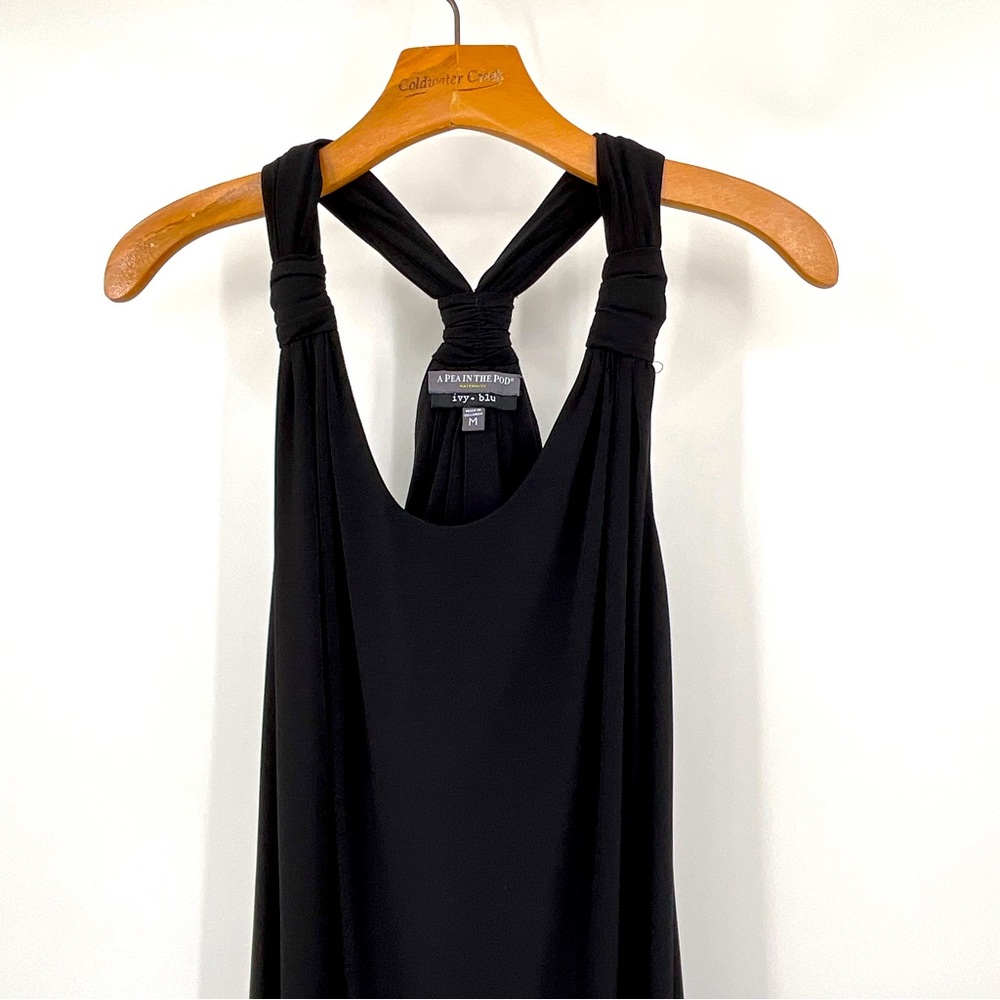 A Pea In The Pod Black Maxi Maternity Dress Size Medium E16